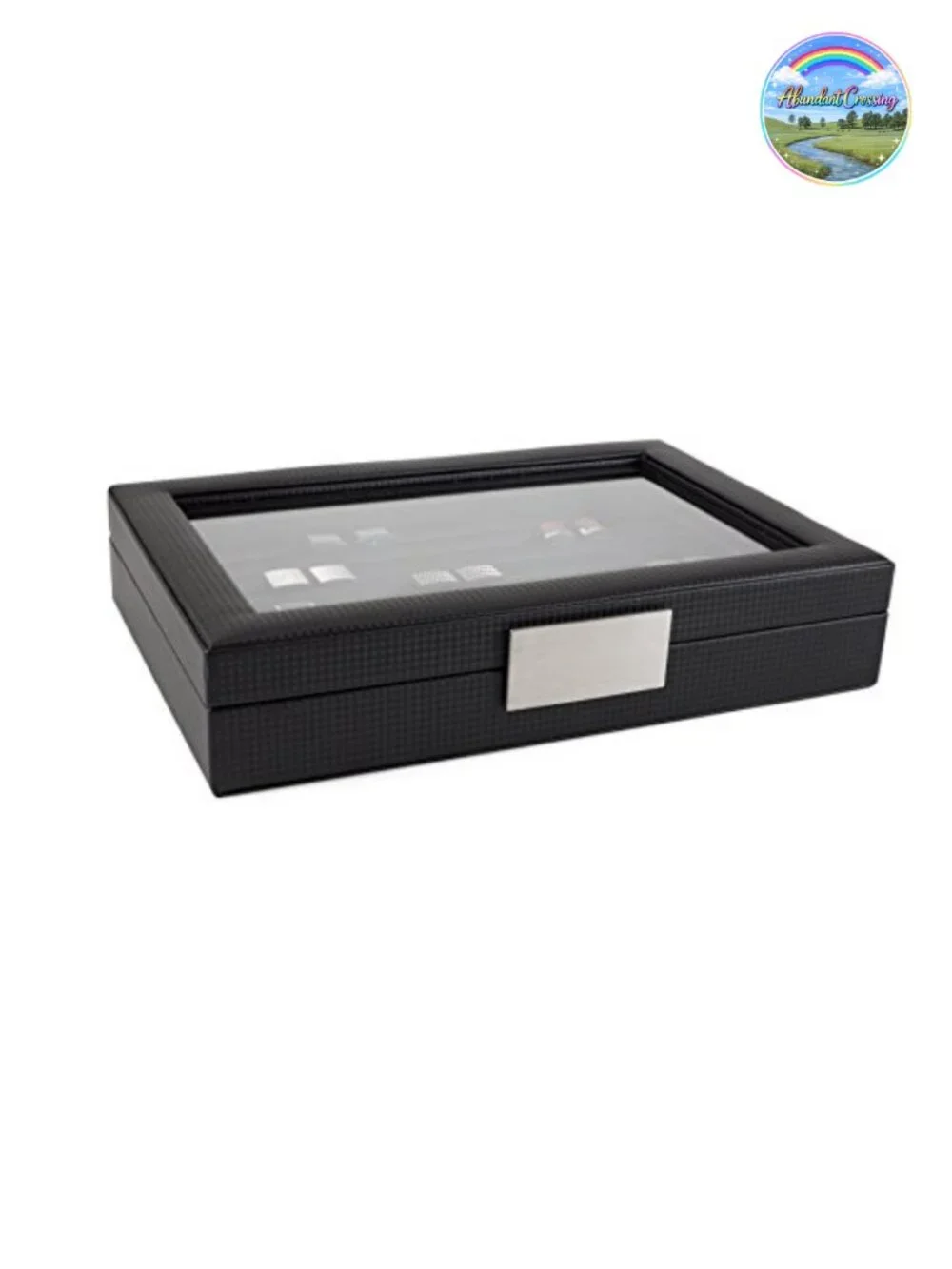 Large Cufflink Box for Men - Holds 70 Cufflinks, Faux Leather Display Case